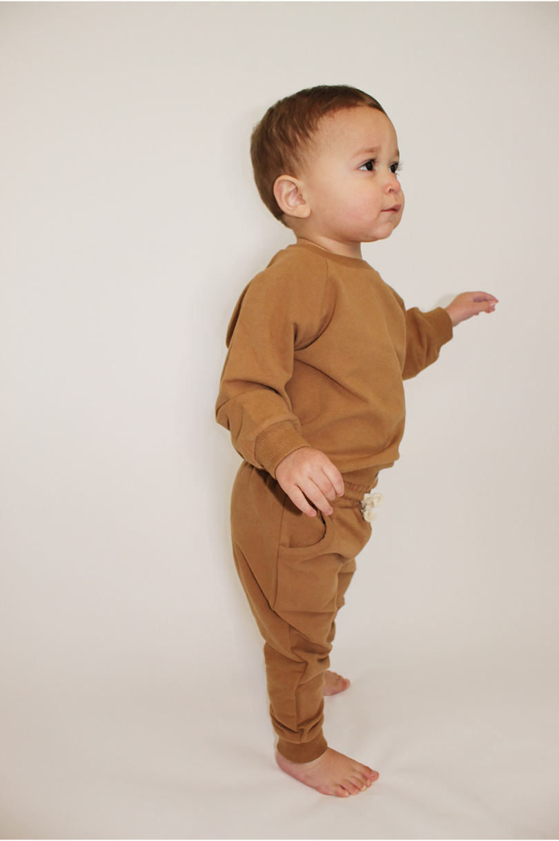 2 Piece Organic Cotton Set- BROWN