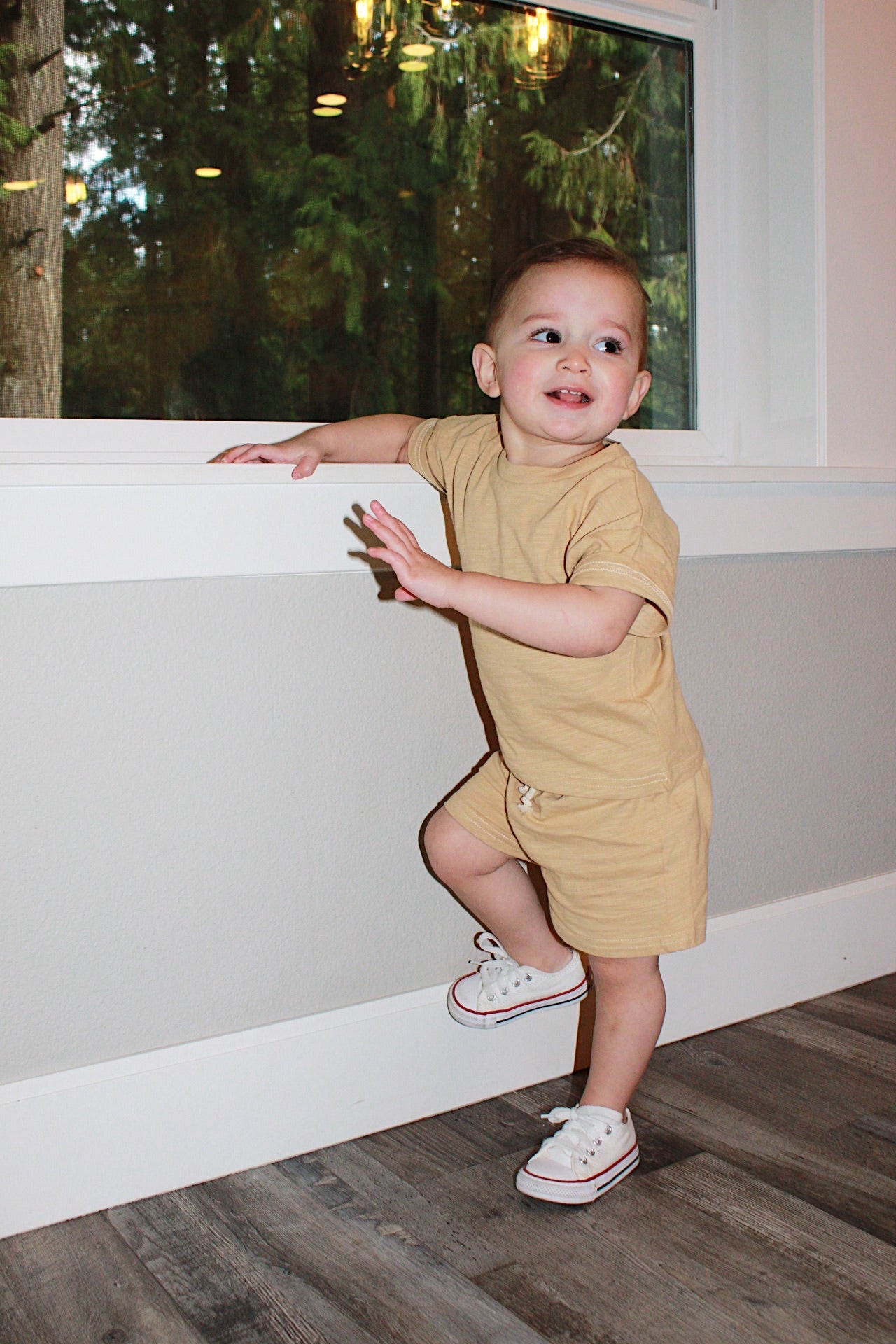 2 Piece Organic Cotton Short Set- TAUPE