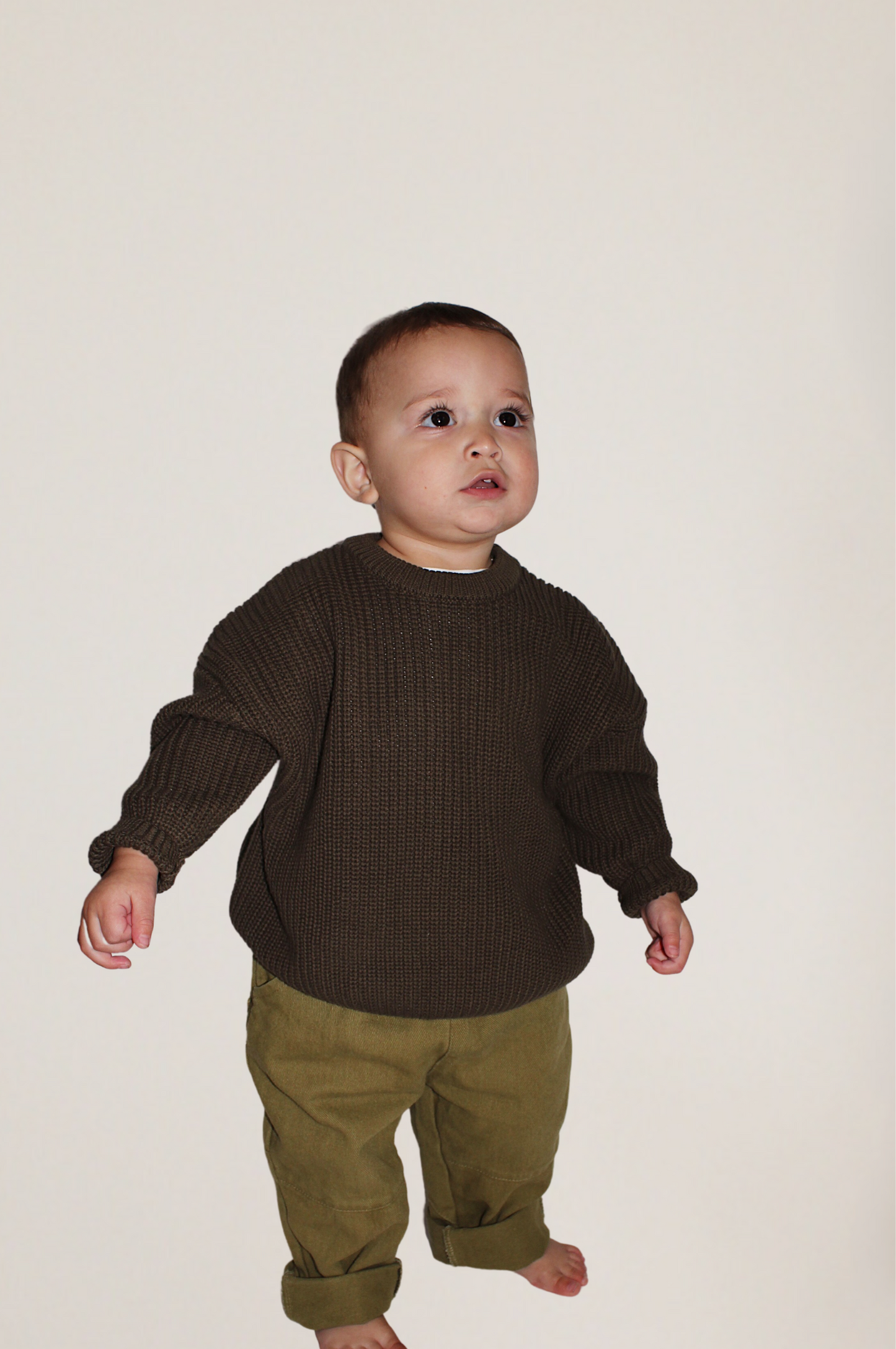 Cotton Knit Sweater- GREEN